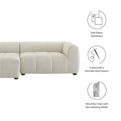 Liana Linen Left-Facing Upholstered Fabric Modular Sofa with Chaise - Ornate Home
