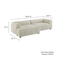 Liana Linen Left-Facing Upholstered Fabric Modular Sofa with Chaise - Ornate Home