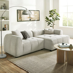 Liana Linen Right-Facing Upholstered Fabric Modular Sofa with Chaise - Ornate Home