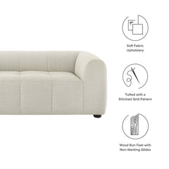 Liana Linen Upholstered Fabric Loveseat - Ornate Home