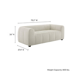 Liana Linen Upholstered Fabric Loveseat - Ornate Home