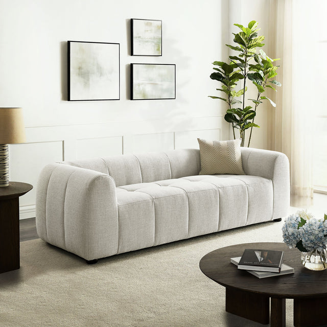 Liana Linen Upholstered Fabric Sofa - Ornate Home