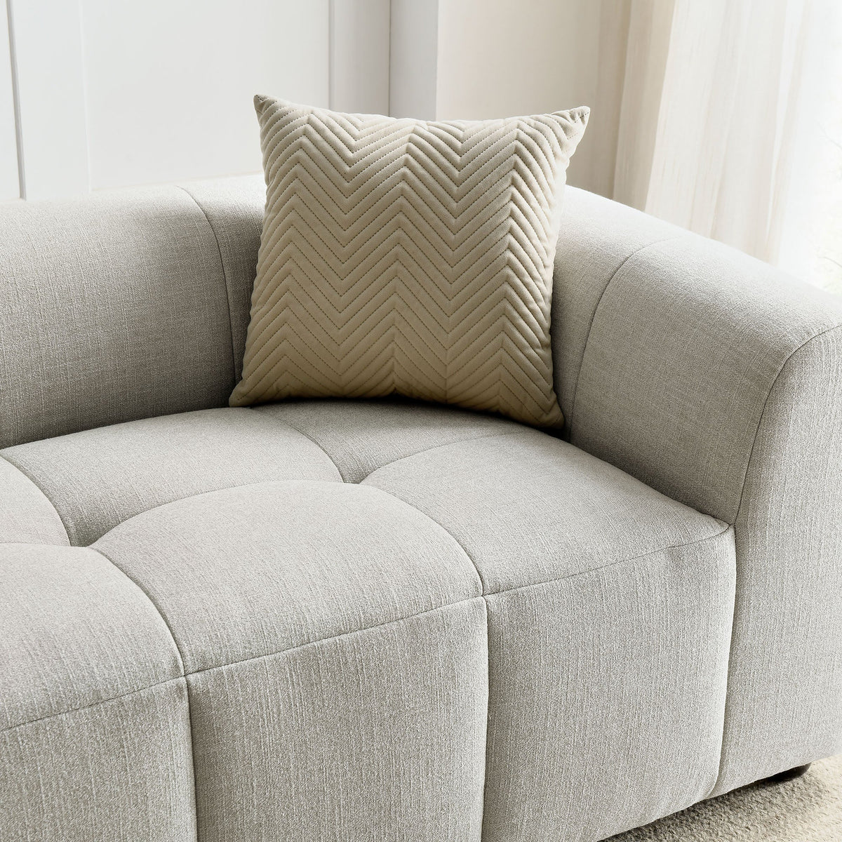 Liana Linen Upholstered Fabric Sofa - Ornate Home