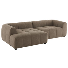 Liana Mocha Left-Facing Upholstered Fabric Modular Sofa with Chaise - Ornate Home