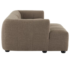 Liana Mocha Left-Facing Upholstered Fabric Modular Sofa with Chaise - Ornate Home