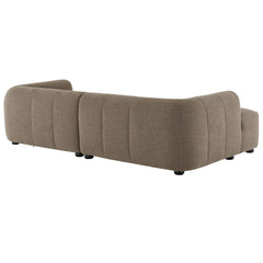 Liana Mocha Left-Facing Upholstered Fabric Modular Sofa with Chaise - Ornate Home