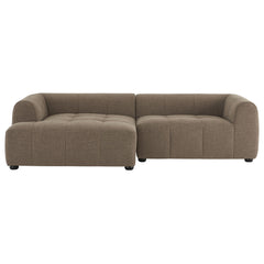 Liana Mocha Left-Facing Upholstered Fabric Modular Sofa with Chaise - Ornate Home