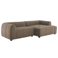 Liana Mocha Right-Facing Upholstered Fabric Modular Sofa with Chaise - Ornate Home