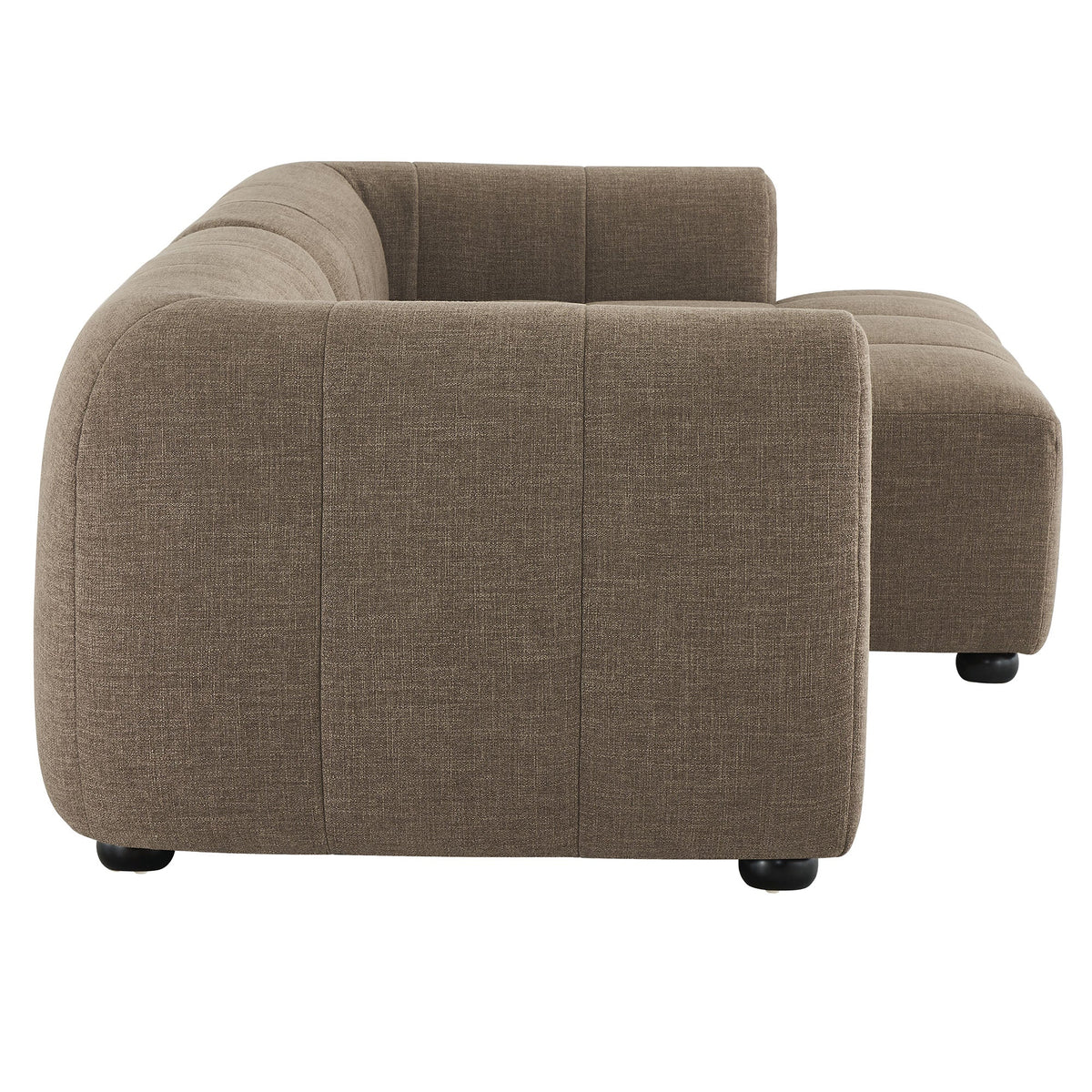 Liana Mocha Right-Facing Upholstered Fabric Modular Sofa with Chaise - Ornate Home