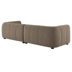 Liana Mocha Right-Facing Upholstered Fabric Modular Sofa with Chaise - Ornate Home