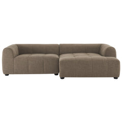 Liana Mocha Right-Facing Upholstered Fabric Modular Sofa with Chaise - Ornate Home