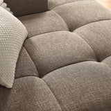 Liana Mocha Right-Facing Upholstered Fabric Modular Sofa with Chaise - Ornate Home