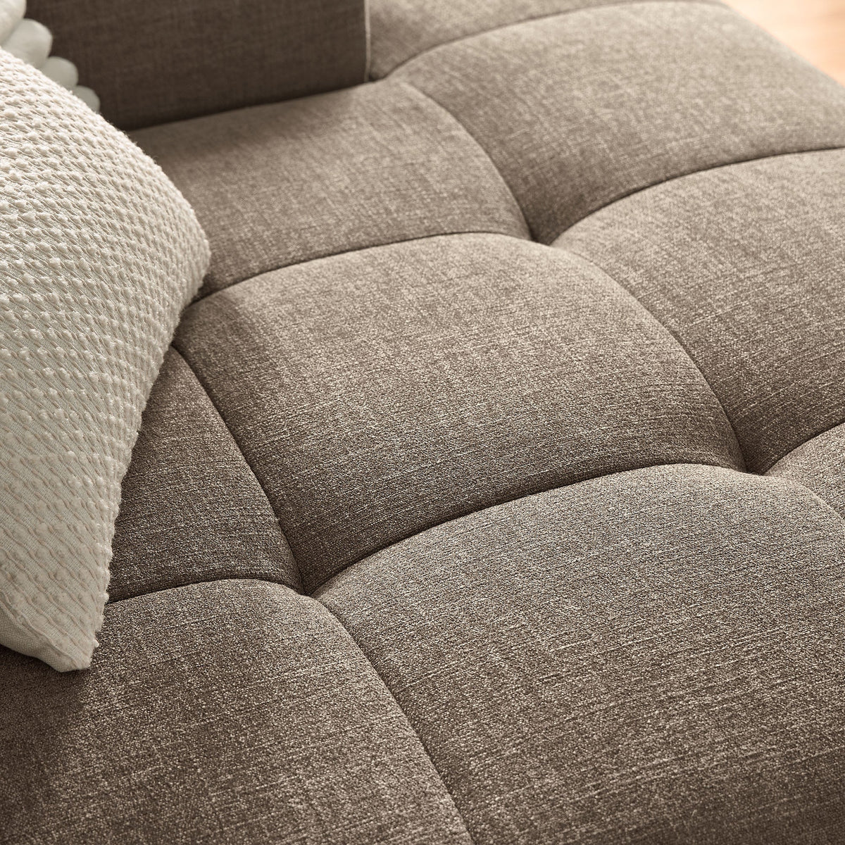 Liana Mocha Right-Facing Upholstered Fabric Modular Sofa with Chaise - Ornate Home