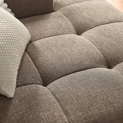 Liana Mocha Right-Facing Upholstered Fabric Modular Sofa with Chaise - Ornate Home