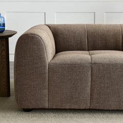 Liana Mocha Upholstered Fabric Loveseat - Ornate Home