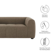 Liana Mocha Upholstered Fabric Loveseat - Ornate Home
