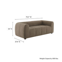 Liana Mocha Upholstered Fabric Loveseat - Ornate Home
