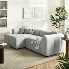 Liana Pewter Left-Facing Upholstered Fabric Modular Sofa with Chaise - Ornate Home