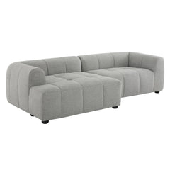 Liana Pewter Left-Facing Upholstered Fabric Modular Sofa with Chaise - Ornate Home