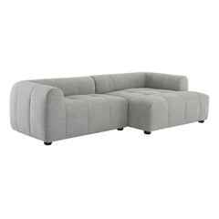 Liana Pewter Right-Facing Upholstered Fabric Modular Sofa with Chaise - Ornate Home