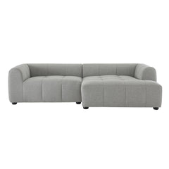 Liana Pewter Right-Facing Upholstered Fabric Modular Sofa with Chaise - Ornate Home