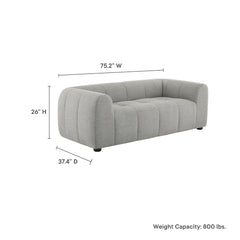 Liana Pewter Upholstered Fabric Loveseat - Ornate Home