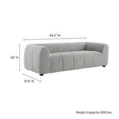 Liana Pewter Upholstered Fabric Sofa - Ornate Home