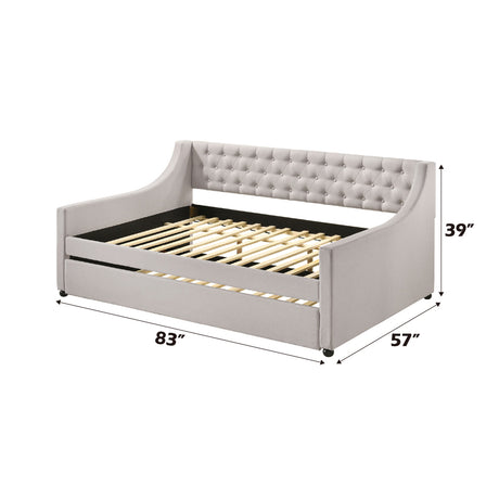 Lianna Fog Fabric Uph. Full Daybed w/Twin Trundle - Ornate Home