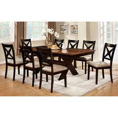 Liberta Dark Oak/Black/Beige Dining Table - Ornate Home