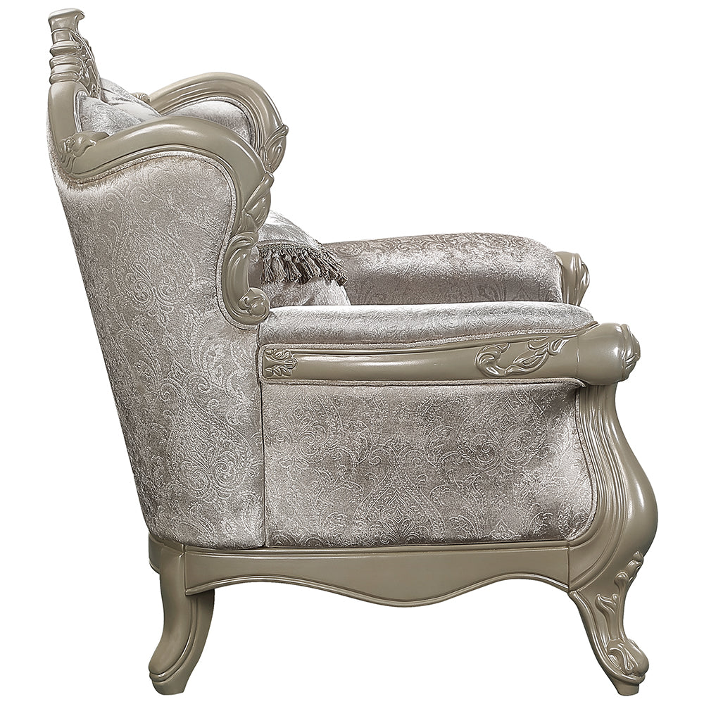 Libertee Beige & Champagne Chair w/Pillow - Ornate Home