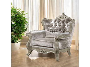 Libertee Beige & Champagne Chair w/Pillow - Ornate Home