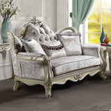 Libertee Beige & Champagne Loveseat w/3 Pillows - Ornate Home