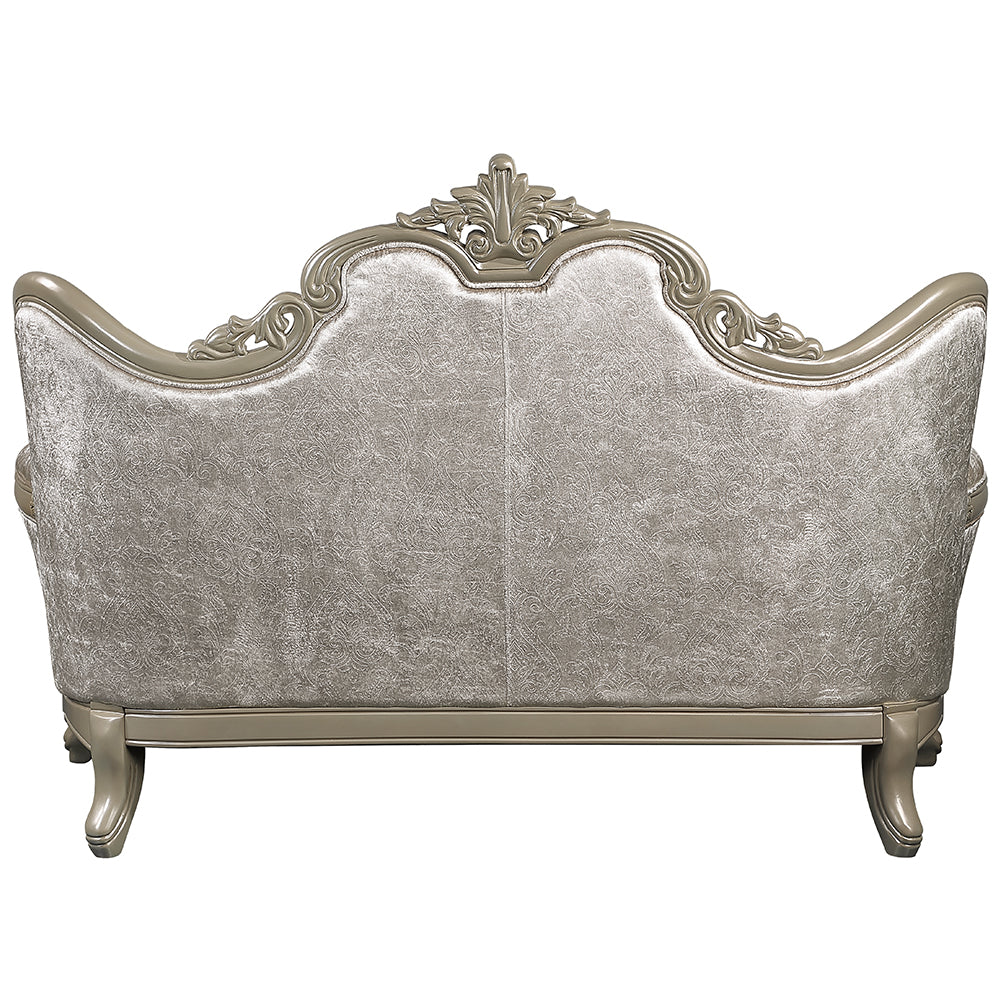 Libertee Beige & Champagne Loveseat w/3 Pillows - Ornate Home