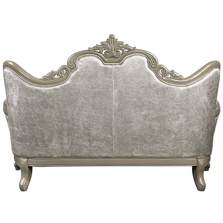 Libertee Beige & Champagne Loveseat w/3 Pillows - Ornate Home