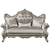 Libertee Beige & Champagne Loveseat w/3 Pillows - Ornate Home