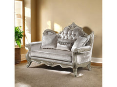 Libertee Beige & Champagne Loveseat w/3 Pillows - Ornate Home