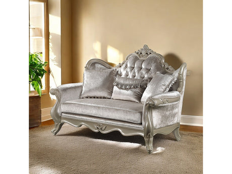 Libertee Beige & Champagne Loveseat w/3 Pillows - Ornate Home