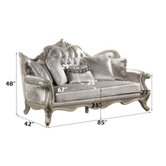 Libertee Beige & Champagne Sofa w/5 Pillows - Ornate Home