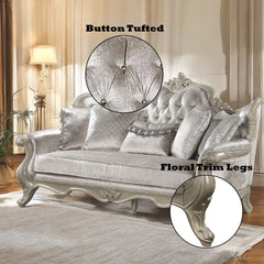 Libertee Beige & Champagne Sofa w/5 Pillows - Ornate Home