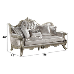 Libertee Beige & Champagne Sofa w/5 Pillows - Ornate Home