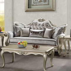 Libertee Beige & Champagne Sofa w/5 Pillows - Ornate Home