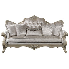 Libertee Beige & Champagne Sofa w/5 Pillows - Ornate Home