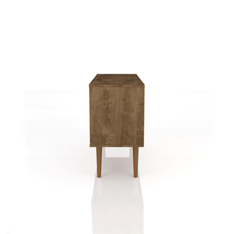 Liberty 42.52 TV Stand in Rustic Brown and 3D Brown Prints - Ornate Home