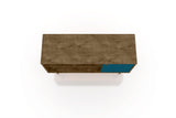Liberty 42.52 TV Stand in Rustic Brown and Aqua Blue - Ornate Home
