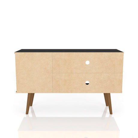 Liberty 42.52 TV Stand in Rustic Brown and Aqua Blue - Ornate Home