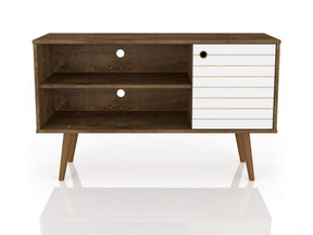 Liberty 42.52 TV Stand in Rustic Brown and White - Ornate Home