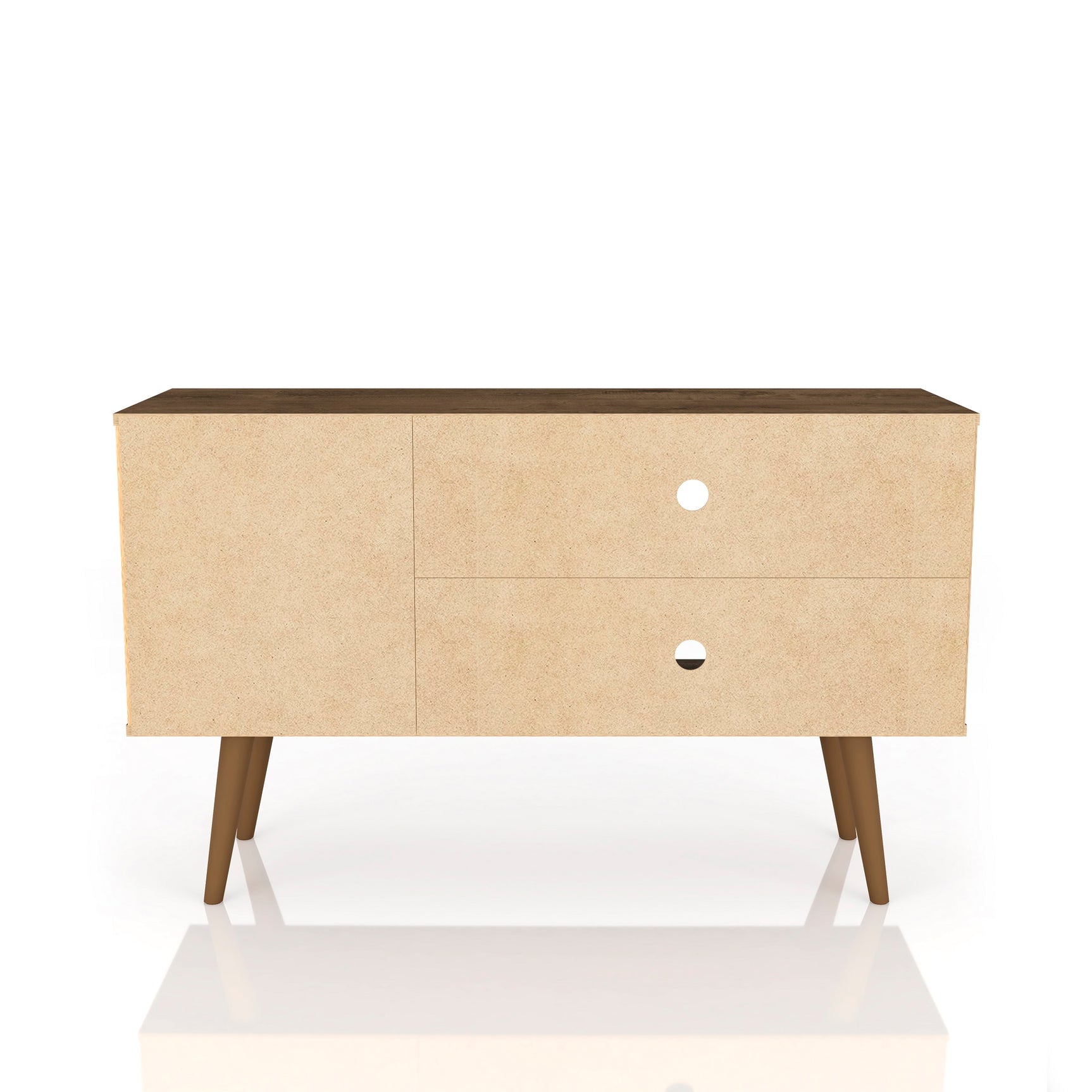 Liberty 42.52 TV Stand in Rustic Brown and White - Ornate Home