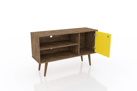 Liberty 42.52 TV Stand in Rustic Brown and Yellow - Ornate Home