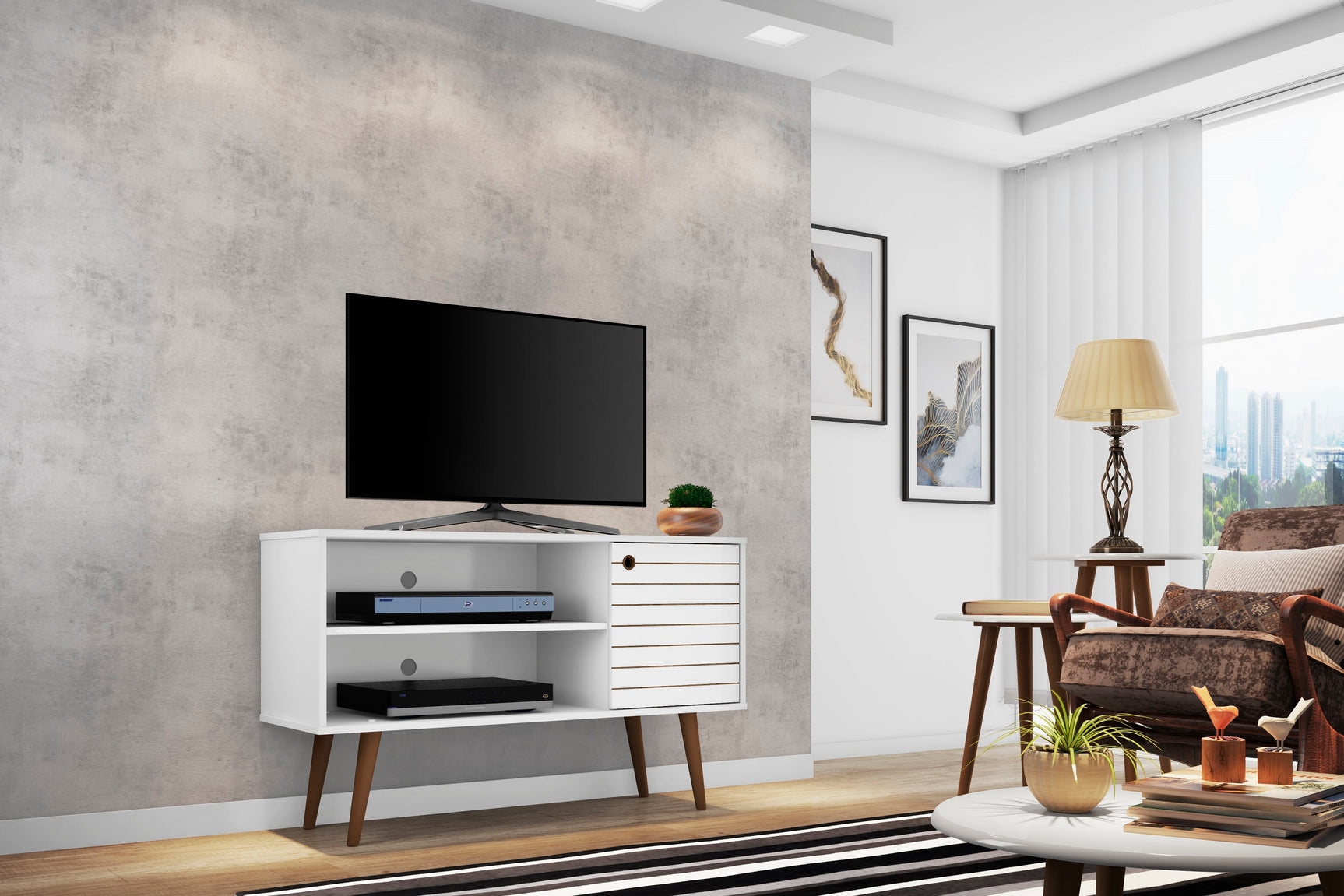 Liberty 42.52 TV Stand in White - Ornate Home