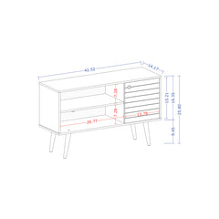 Liberty 42.52 TV Stand in White and 3D Brown Prints - Ornate Home
